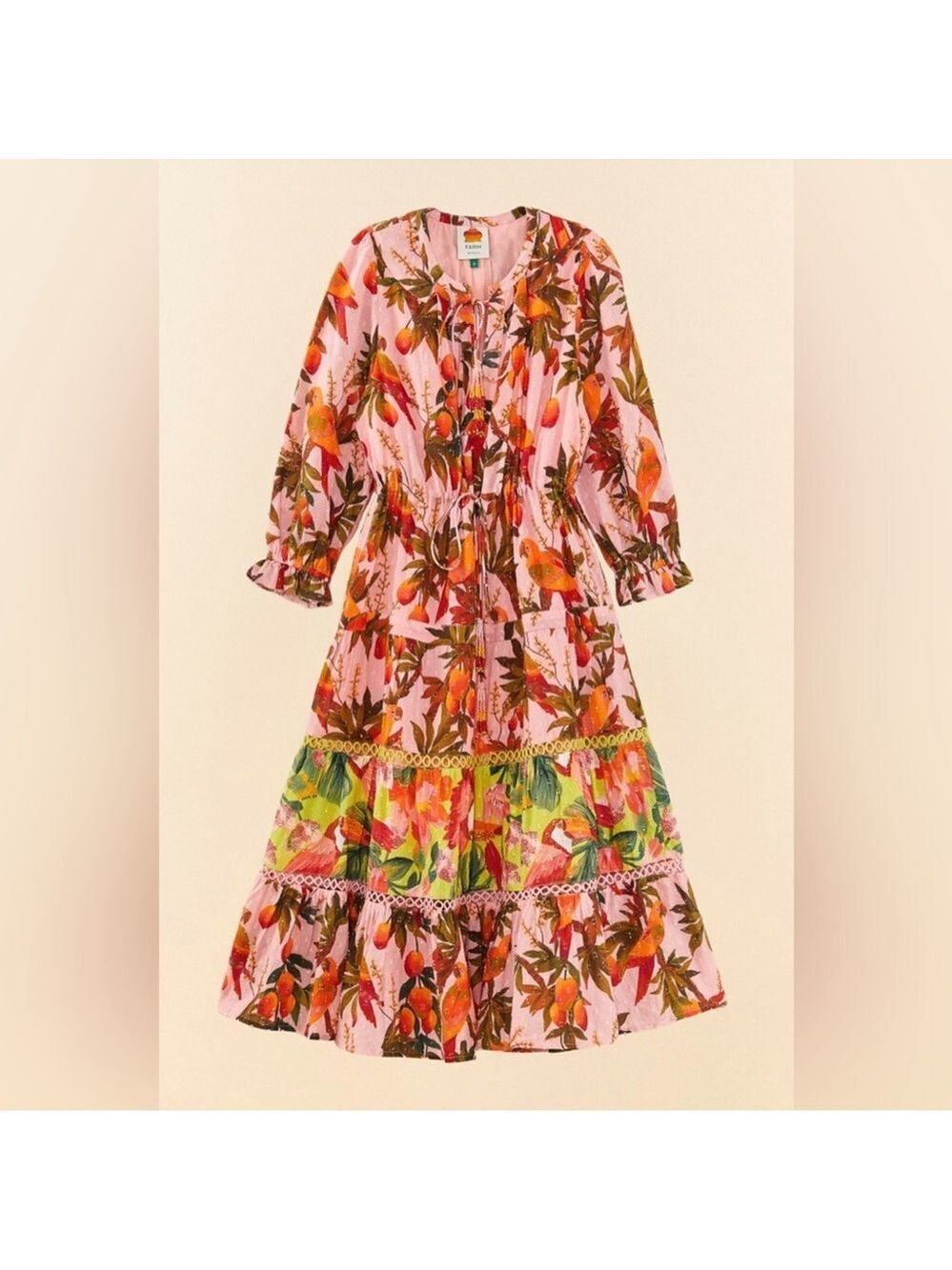 Farm Rio Mixed Mango Trees Midi Dress - Picture 10 of 13